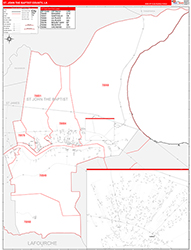 St-John-The-Baptist Red Line<br>Wall Map